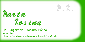 marta kosina business card